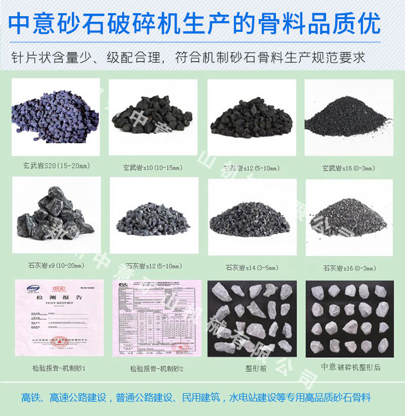中意破碎機(jī)生產(chǎn)的骨料品質(zhì)優(yōu)