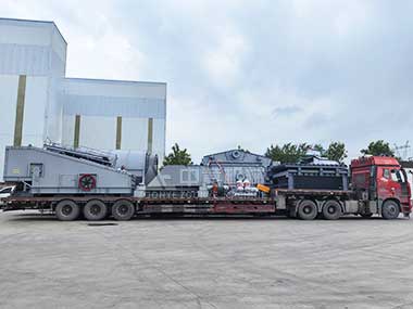 中意機械定制款灰色全套建筑裝修垃圾處理設備裝車發(fā)貨